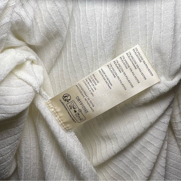 Free People Soft White Long Sleeve Top with Plunge Back - Picture 5 of 5